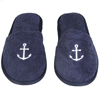 Terry Cloth Anchor Embroidered Slippers