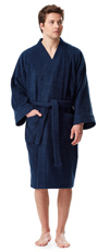 Men Short Kimono Cotton Bathrobe