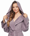 Women Princess Style Hooded Long Cotton Bathrobe