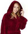 Womens Hooded Fleece Bathrobe