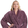 Womens sateen plush shawl bathrobe