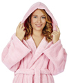 Women Long Hooded Plush Bathrobe